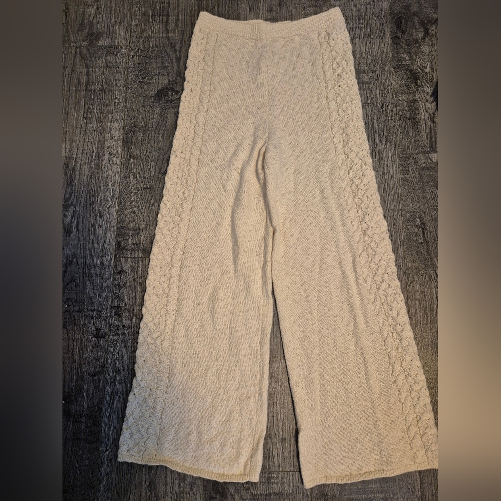 Spell Knit Wide-Leg Capris in Sand Beige - Picture 6 of 13